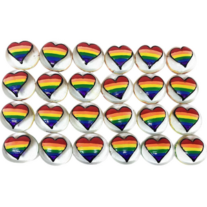 Set 24 Rainbow Heart Party Favors Decoration Hand Painted